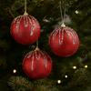 3 pcs/set Glitter Christmas Decoration Balls Multi-Color Xmas Tree Ornaments  Party Decor