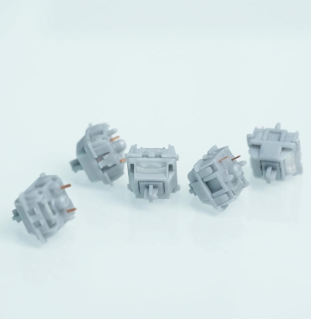 GATERON Smoothie Silver Клавиатура Линейный RGB LED 5-контактный Заводская смазка 45 гс Полный POM Переключатель клавиш для механической клавиатуры MX, (105pcs)