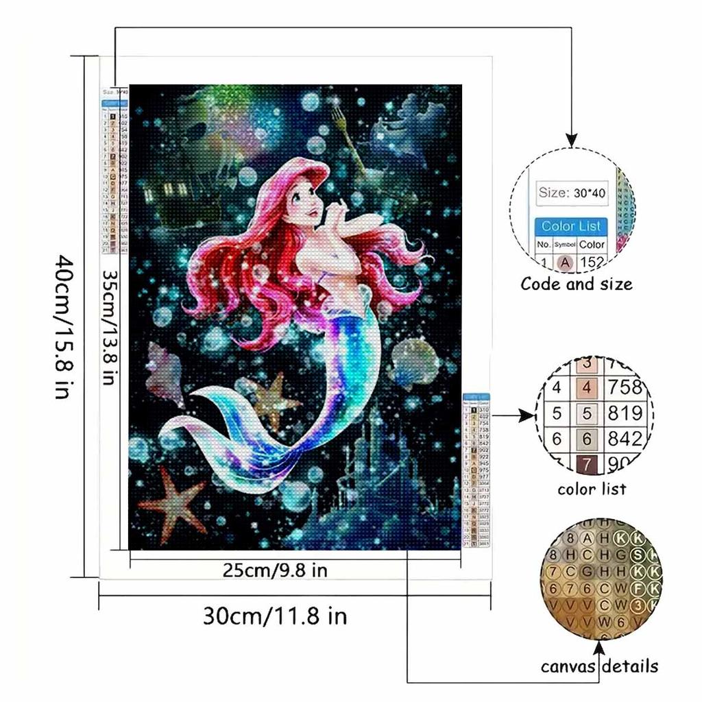 5D Diy Diamond Painting The Mermaid In The Water Full Drill Rhinestones Mosaic Embroidery Handmade Products Home Decor Gift
