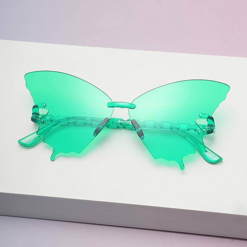 Unisex Butterfly Eyewear Frameless Sunglasses With Resin Lenses For Cycling And Stylish Outfits