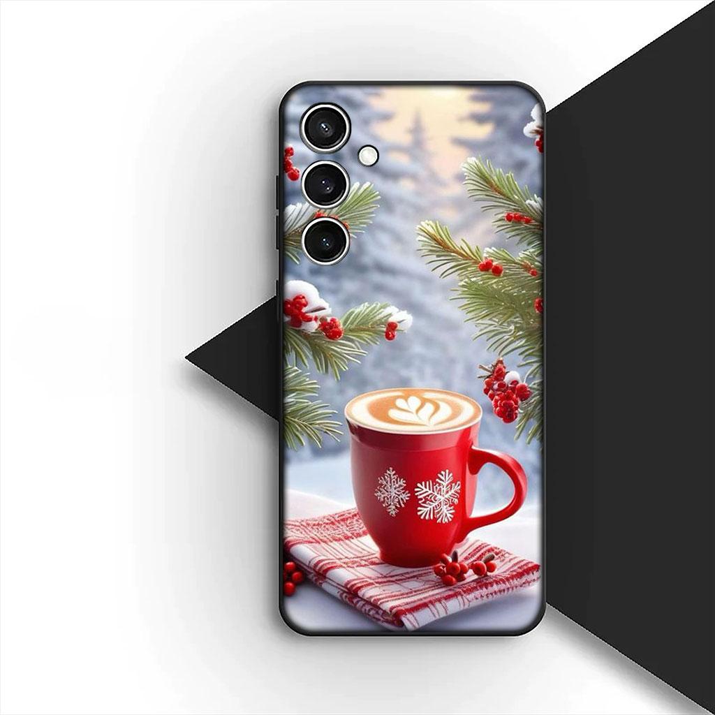 Phone Cover for Motorola Moto G55 G45 G75 G85 G13 Edge 50 30 Fusion 40 NEO Ultra Pro Case Deer Merry Christmas Tree Coffee