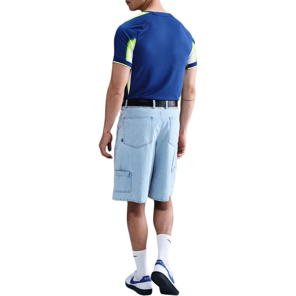 Nike Logo Round Neck Printed Short Sleeve Football Shirt Men shirts Blue FZ9030-418