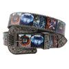 Оригинальный дизайн пояса с принтом животных и стразами, хип-хоп панк личность полный ремень из искусственной кожи
