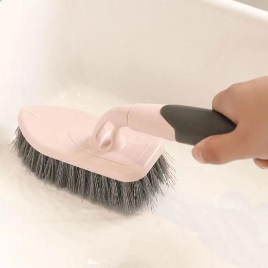 Household Floor Brush Ergonomic Non-Slip Handle Hard Bristles Floor Scrubber Kitchen Bathroom Heavy-Duty Stain Scrubbing Tool