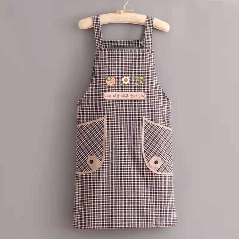 Breathable Kitchen Apron Flower Cooking Smock New Catering Work Clothes for Women Girl