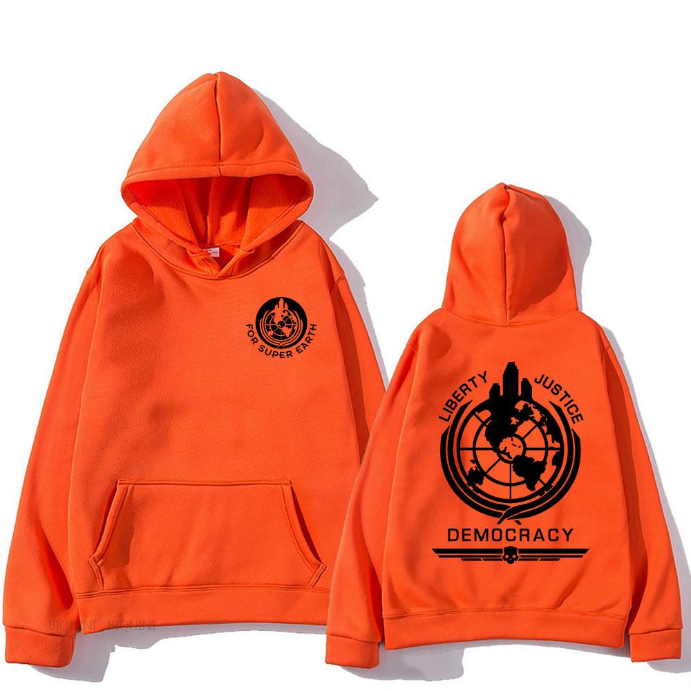 Толстовка Helldivers с капюшоном, удобная толстовка с длинным рукавом для мужчин и женщин на осень/зиму, повседневная толстовка с графическим принтом