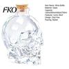 Smooth Pour Liquor Bottle Skull Whiskey Decanter, 3D Glass with Stopper, Novelty Industrial Style Barware Wine Dispenser for Home Bar, Unique