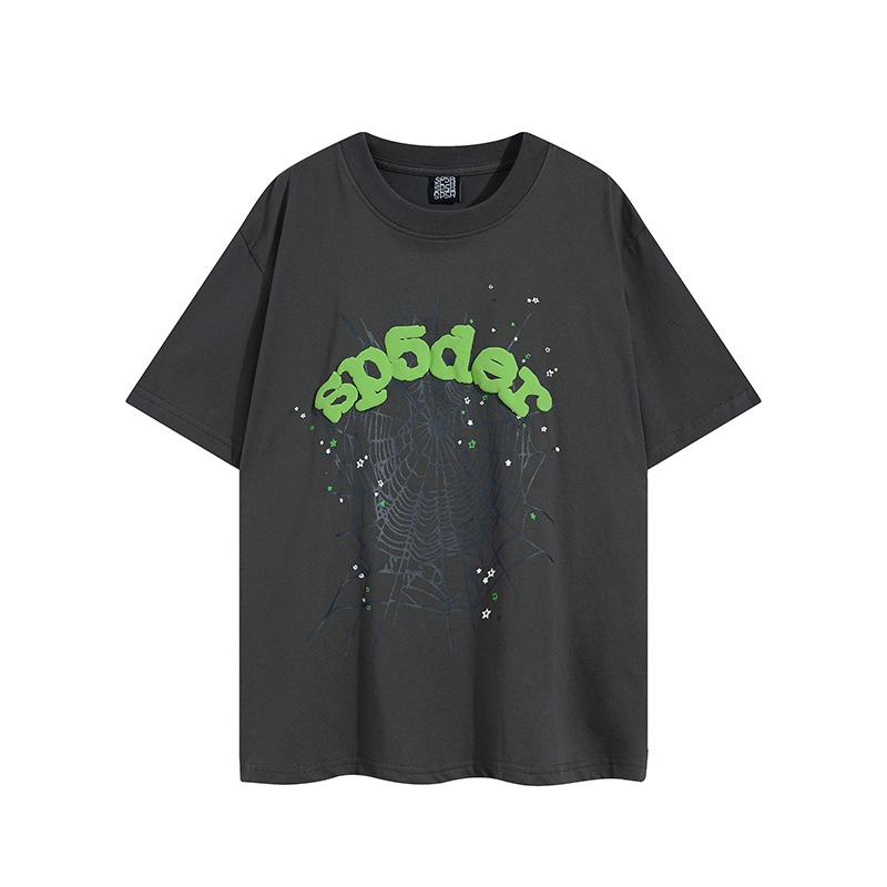 Sp5der hip hop singer Young Thug same foam letter 555555 couple T-shirt Pink short sleeve tee