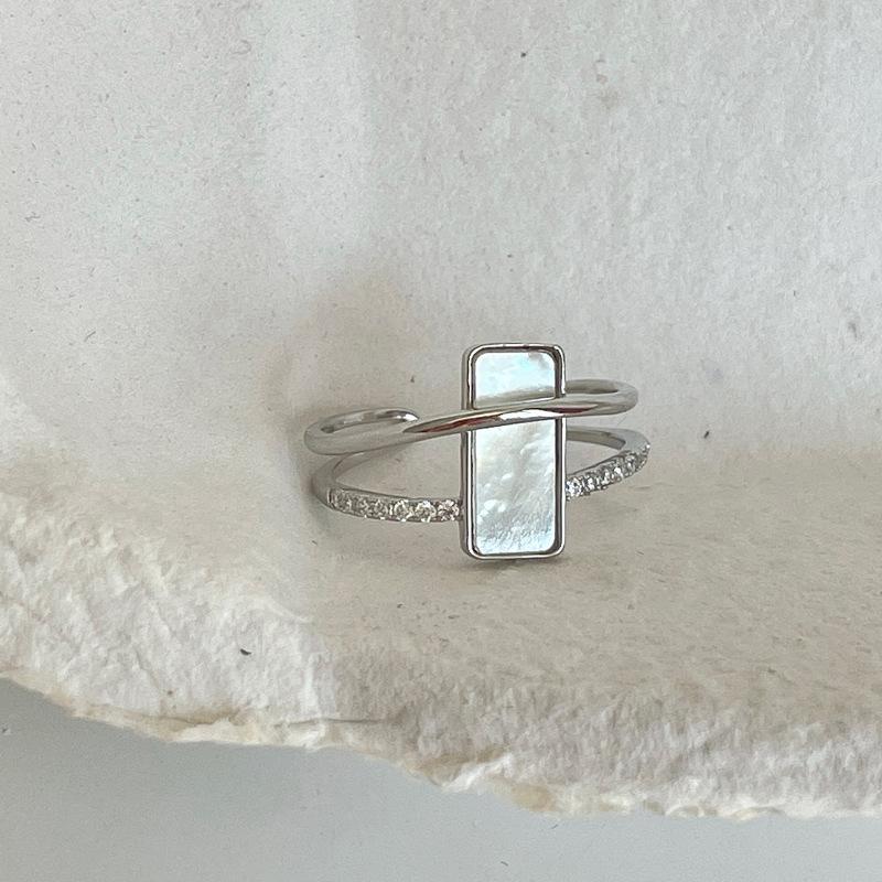 Luxury Zircon Sparkling Diamond Spirit Serpentine Ring Silver Open Ring High Quality Texture Simple and Versatile Trendy Cool Handmade for Women