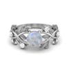 6MM Round Moonstone Gemstone 925 Sterling Silver Solitaire Ring