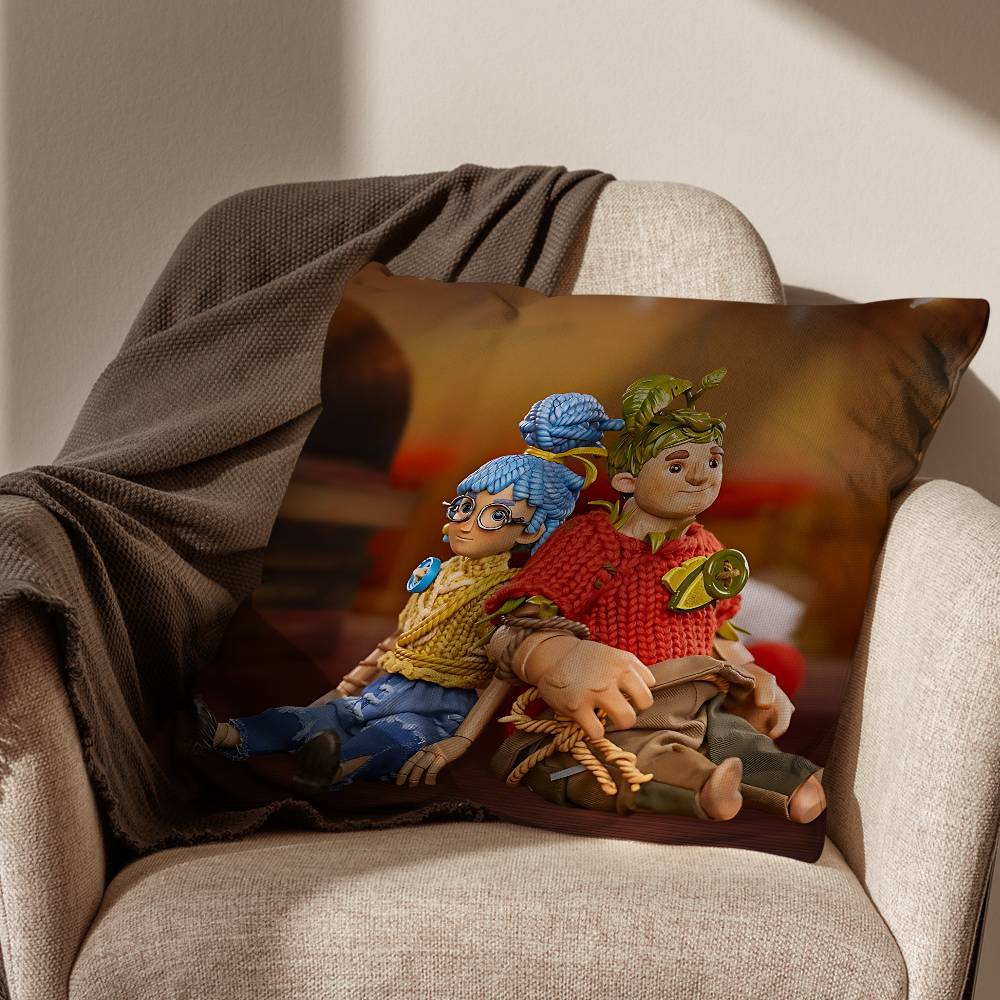 game It Takes Two Pillow Case Square DoubleSided Printing Short Plush Sofa Cushion Cover Bedroom Bedside Pillow