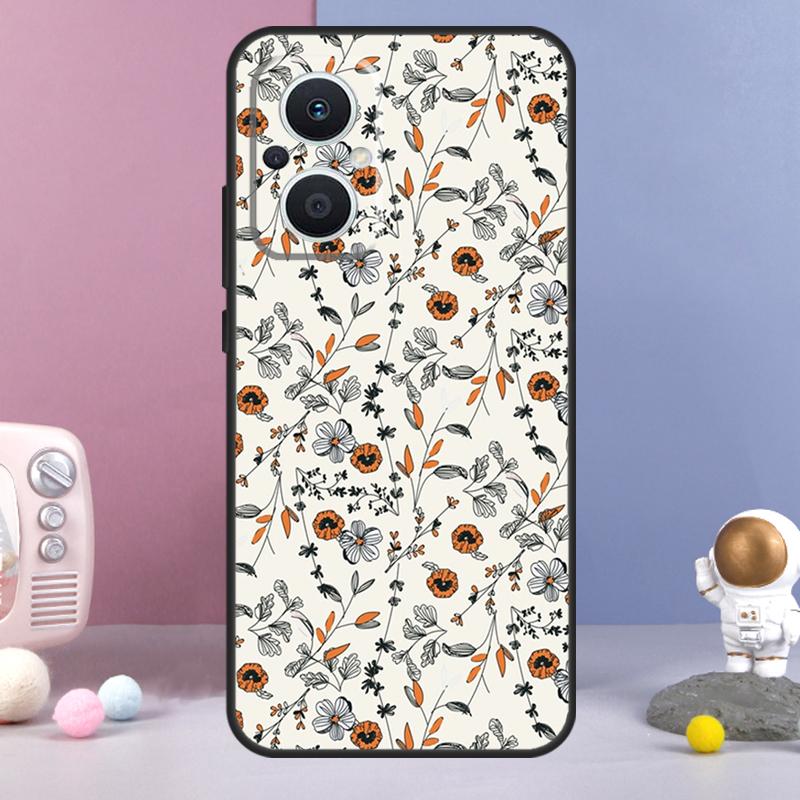 Цветочный Растительный Арт Чехол Для OPPO Reno 11 F 12F 13F 14F 10 12 13 14 Pro 7 8 Lite OPPO Find X9 X6 X5 X8 Pro Чехол