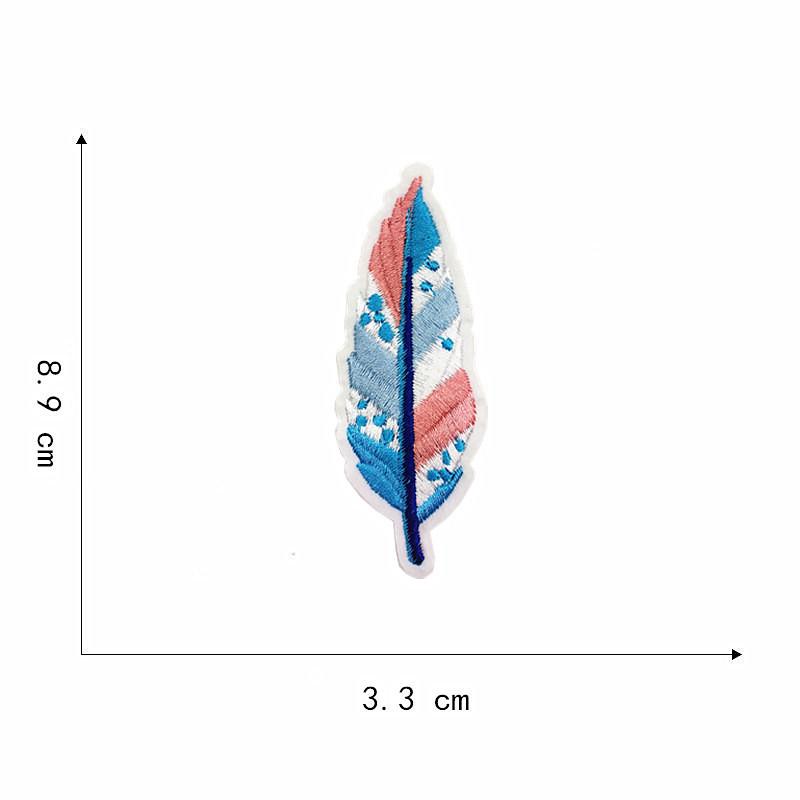 Вышитая нашивка на ткани: Дизайн перьев кактуса для ремонта одежды и брюк