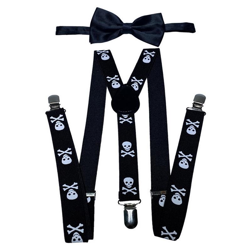 Классический комплект подтяжек и галстука-бабочки, регулируемые эластичные подтяжки с Y-образной спинкой шириной 2,5 см и 3 зажимами, тканый предварительно завязанный галстук-бабочка шириной 12 см, один размер для мужчин и женщин