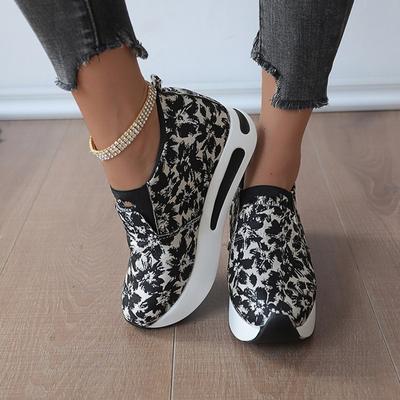 Весенняя и осенняя обувь больших размеров, подходящая по цвету, с неглубоким горлом, круглым носком и толстой подошвой, женская повседневная обувь