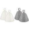 2Pcs Sauna Hat Vaporarium Hat Water Absorption Wool Hat Heat Insulation Felt Bath Cap Bathroom Sauna Accessories