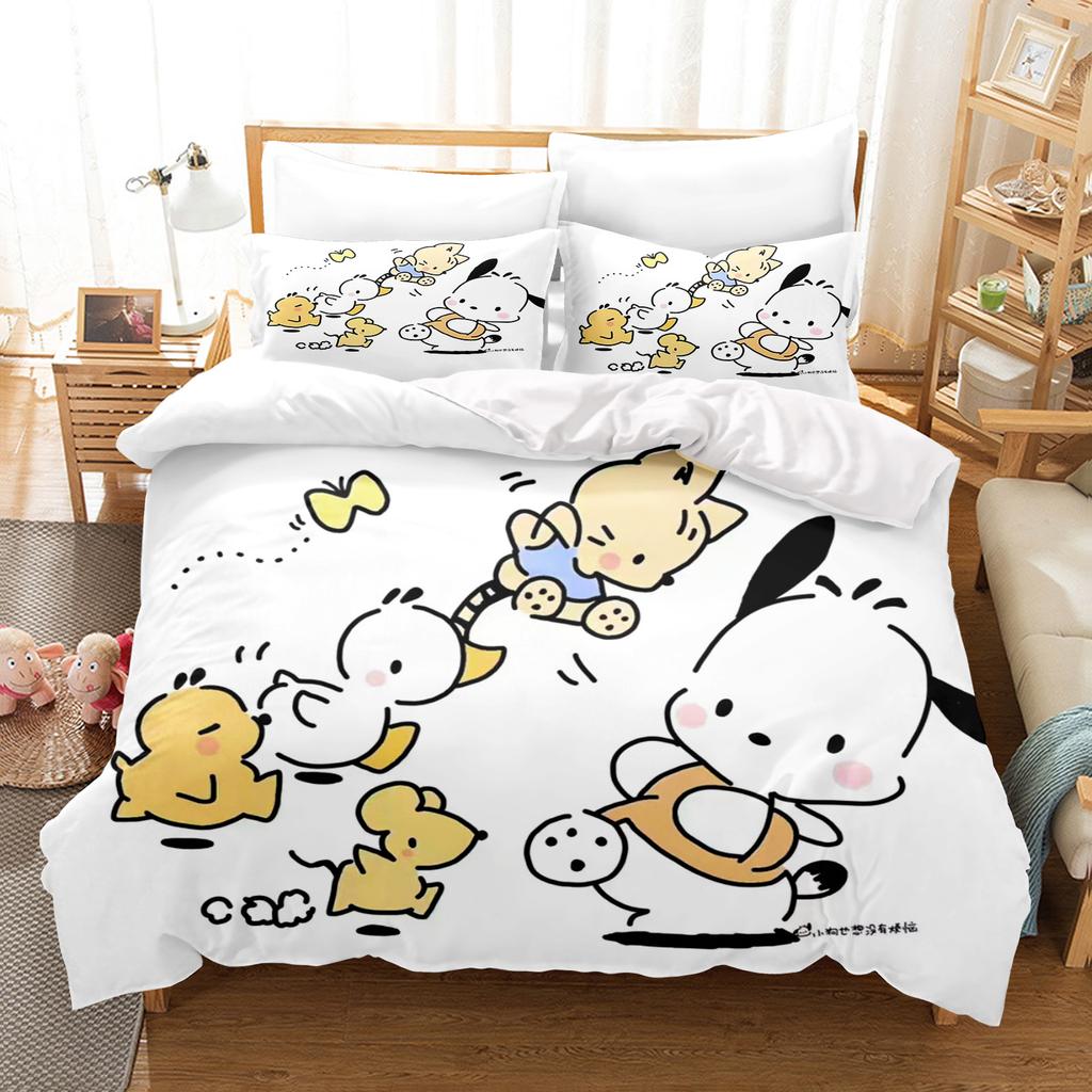 Поччако Комплект пододеяльника Постельное белье Милый Принтованный Мультяшный Пододеяльник Комплекты одеял 3 предмета 1 Пододеяльник Кинг-сайз