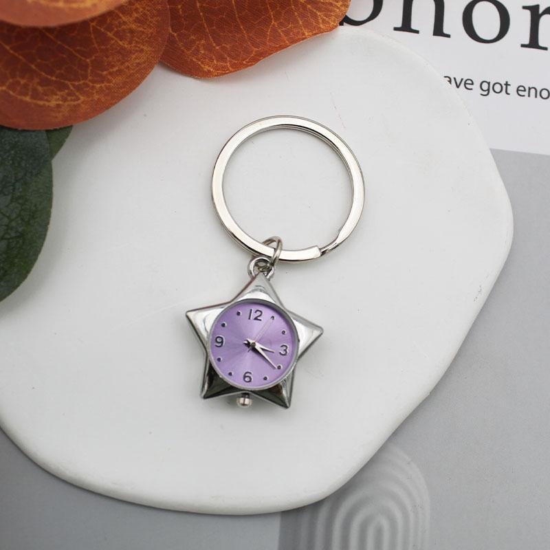 Star Pocket Watch Clock Pendant Keychain Ornaments Retro Trinkets Bag Charms Decor Pocket Watch Gift