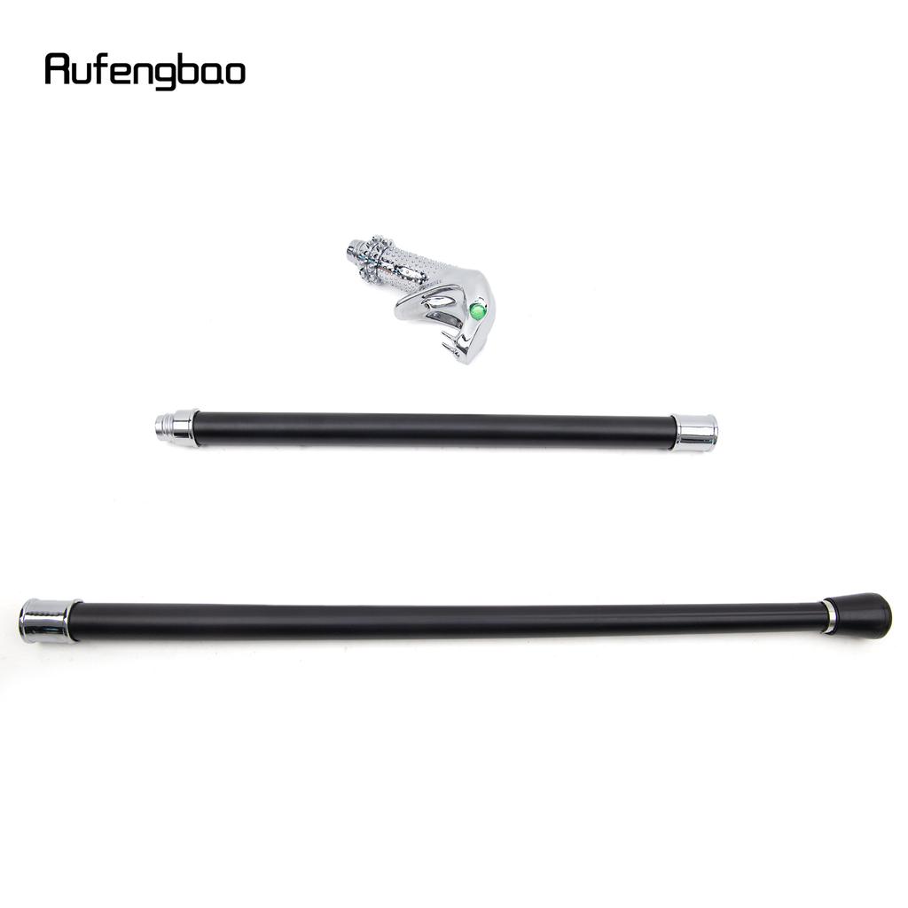 White Luxury Snake Cobra Green Eyes Fashion Walking Stick Party Decorative Walking Cane Elegant Crosier Knob Walking Stick 92cm