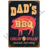 BBQ Zone Metal Sign Vintage Tin Sign Dad`s BBQ Yard Outdoor Party Decoration Plate Retro Barbecue Rules Slogan Decor Accessories