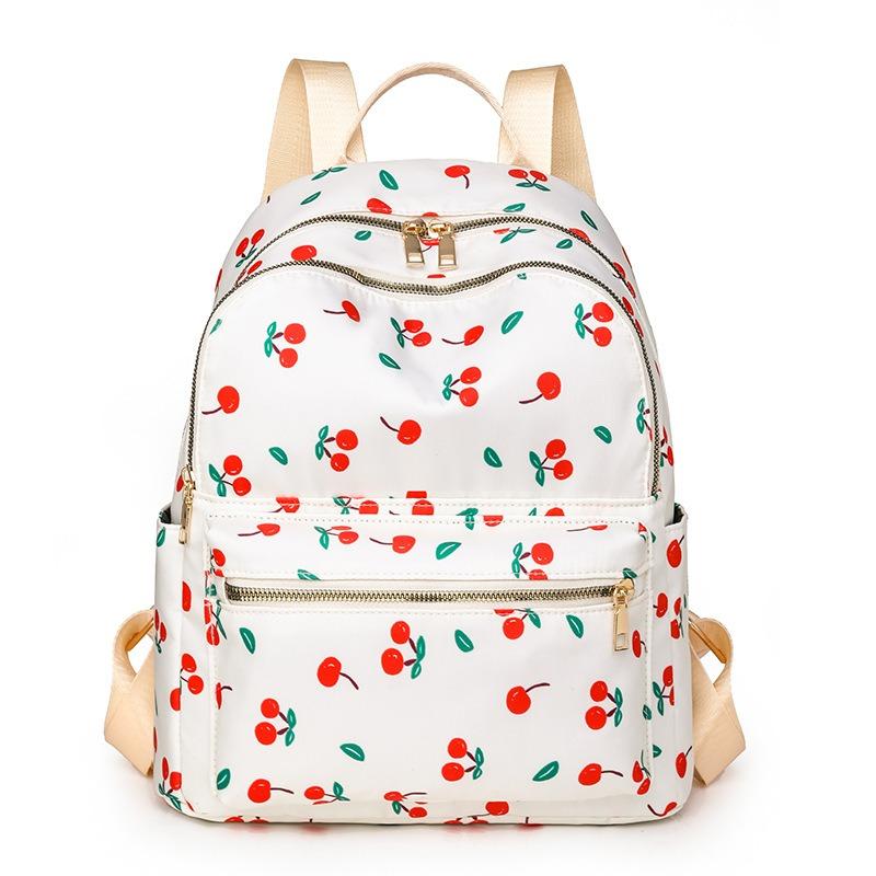 Модный рюкзак Sweet Cherry Butterfly из мягкой нейлоновой ткани, женская сумка через плечо, симпатичная универсальная школьная сумка для девочек-подростков, рюкзак для отдыха на природе и путешествий