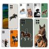 Phone Case for Samsung A13 A15 A25 A51 A71 A21S A11 A31 A52 A41 A23 A53 A73 A32 5G A03S A05s Cover Galloping Horse Girl Drawing