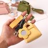 Брелок для ключей из кожаной сумки, портативный футляр для хранения, кожаный брелок, симпатичная подвеска для сумки, автомобильные ключи, брелок, аксессуары