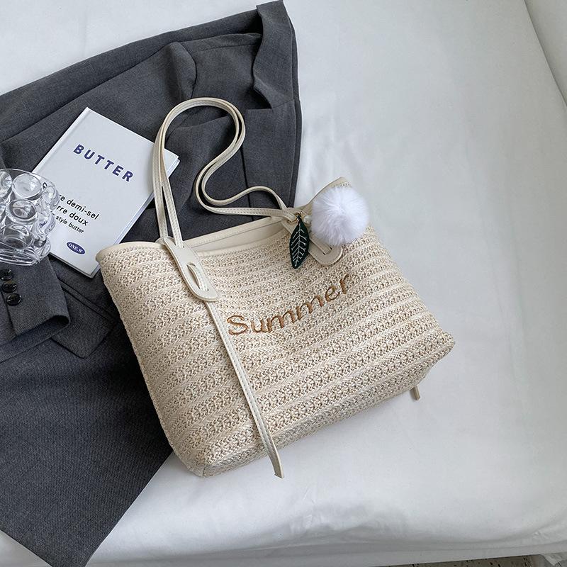 Large-capacity Bag Niche Design Single-shoulder Bag Stylish Woven Tote Bag