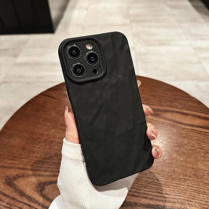 Подходит для iPhone16Pro Корейский стиль Ins Apple 13/14 Персонализированный чехол для телефона с морщинками 12 Противоударный 7/8 Мягкий чехол