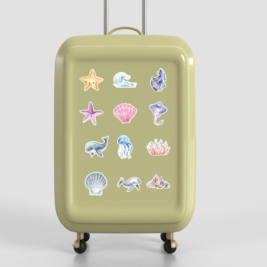 50 Cartoon Underwater World Graffiti Stickers Computer Suitcase Waterproof Decorative Stickers Ocean Stickers