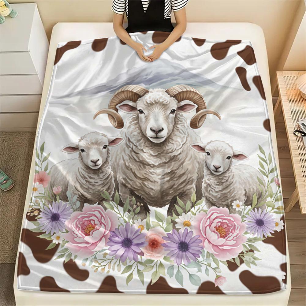 1PC Animals and textures Print FlAannel Blanket, High quality Comfortable for All Seasons, Home Decor, Warmth and Comfort