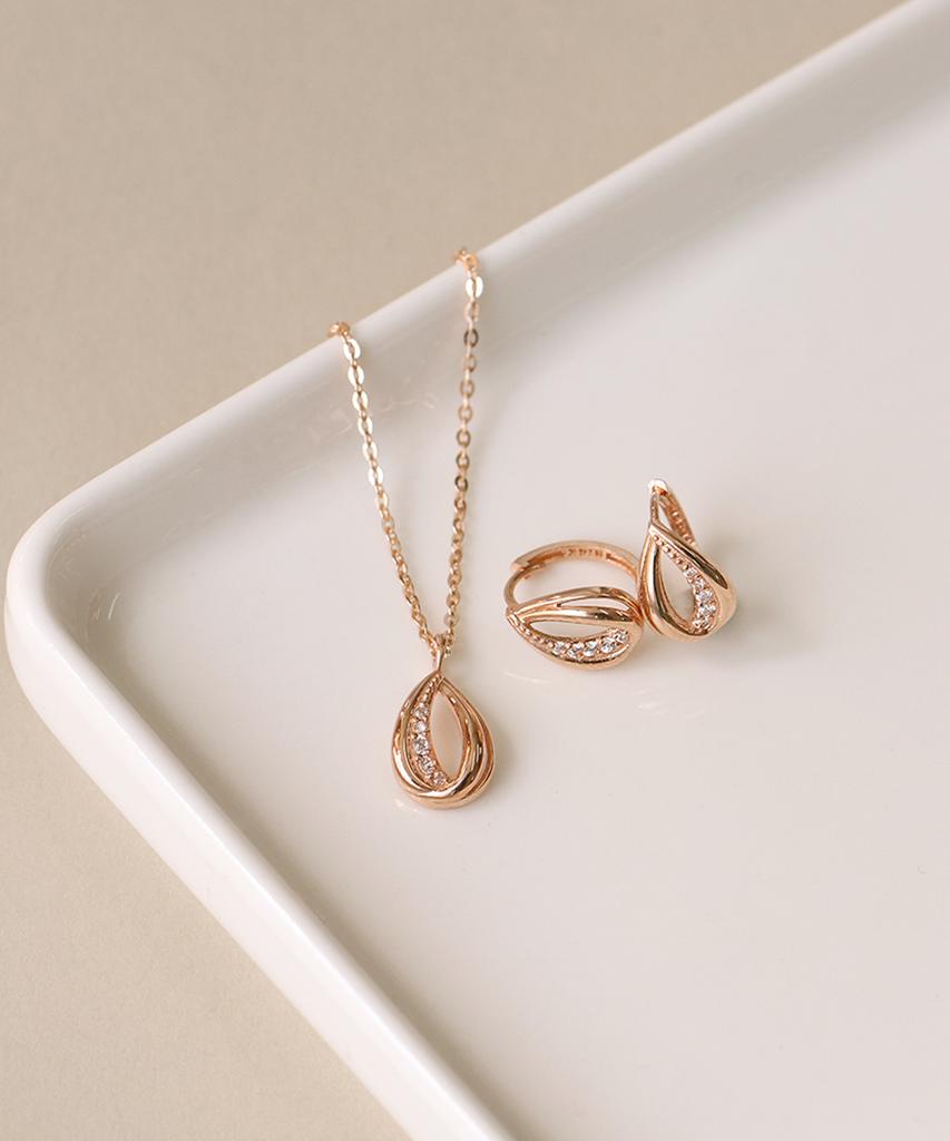 Loveenb [14K Gold] Modern Teardrop Necklace
