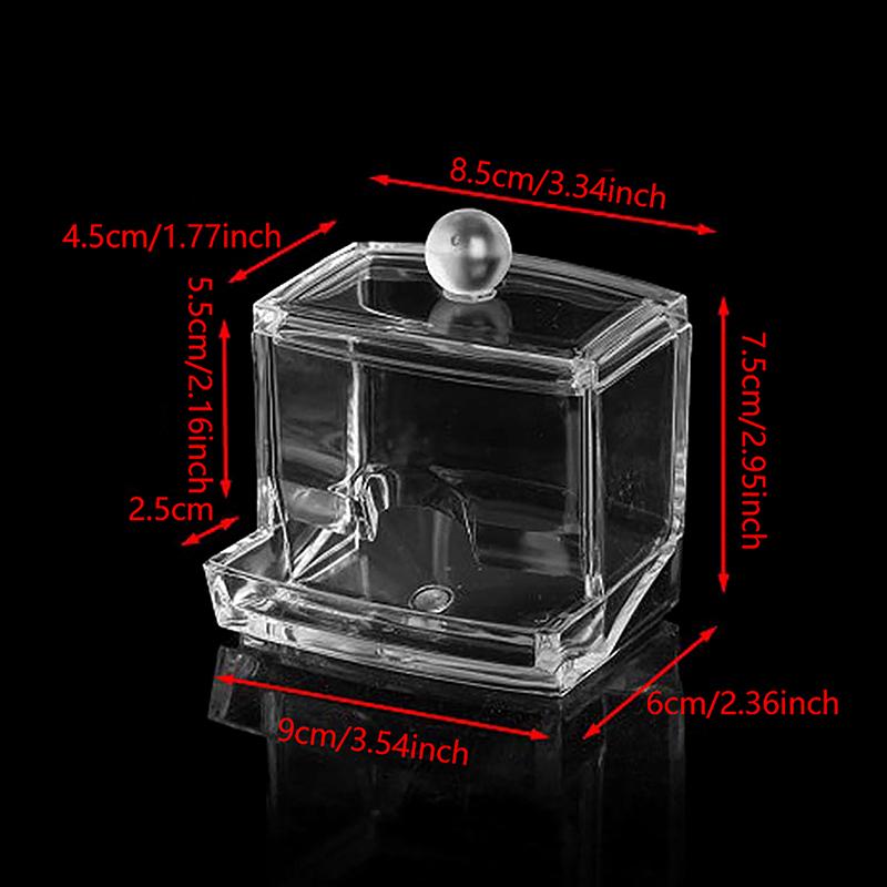 Acrylic Cotton Swabs Storage Holder Box Portable Transparent Makeup Cotton Pad Cosmetic Container Jewelry Organizer Case