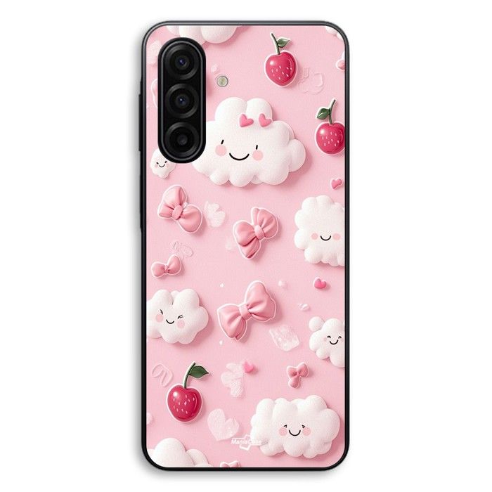 Coque Pour Samsung Galaxy A57 Texture cerise nuage noeud rose Maniacase