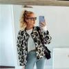 Womens Winter Fashion Loose Printed Quilted Cotton Coat Street Style Round Neck Single Breasted Long Sleeve Daily Wear