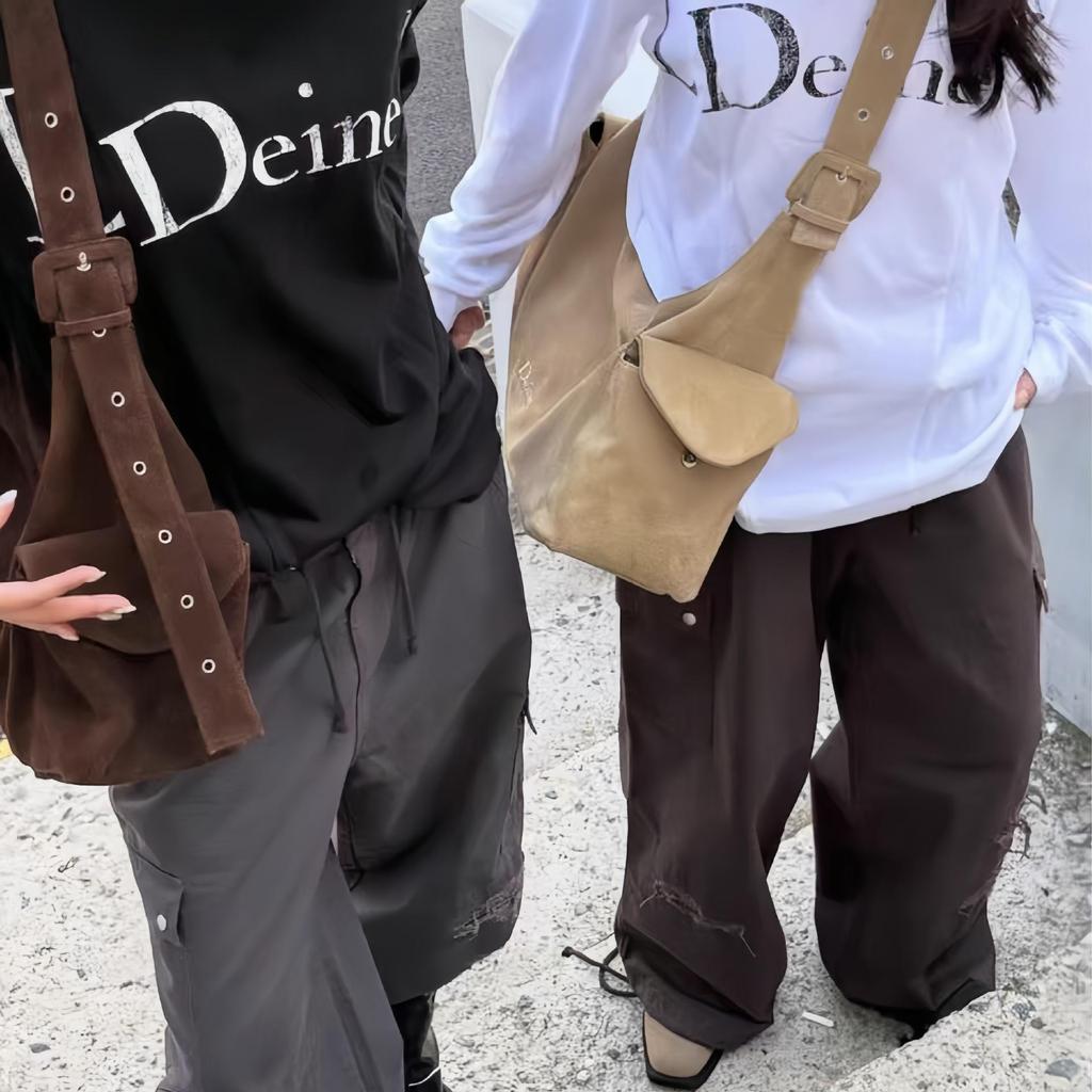 European & American Trendy Unisex Crossbody Suede Bag - Large Capacity, Korean Niche Design.