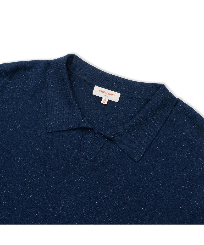 PRODESHIRT Vintage Soft Linen Open Collar Knit (Midnight)
