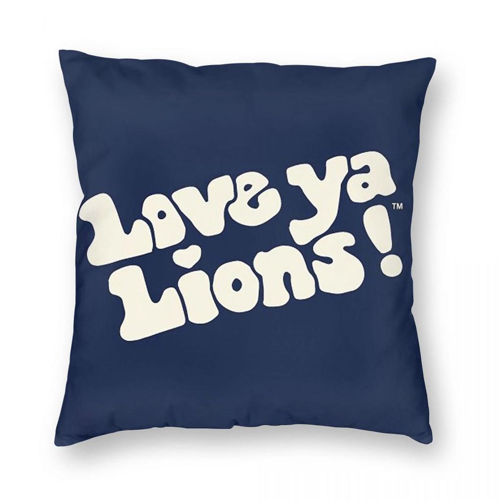 Love Ya Lions Pillowcase Polyester Linen Velvet Printed Zip Decorative Home Cushion Case