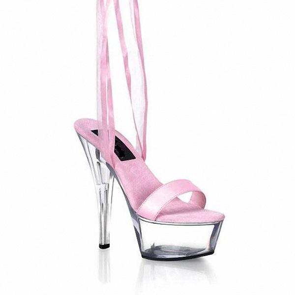 15Cm fully transparent crystal high heels table around wrist ribbon sandals thick-soled waterproof table micro-supply women's shoes