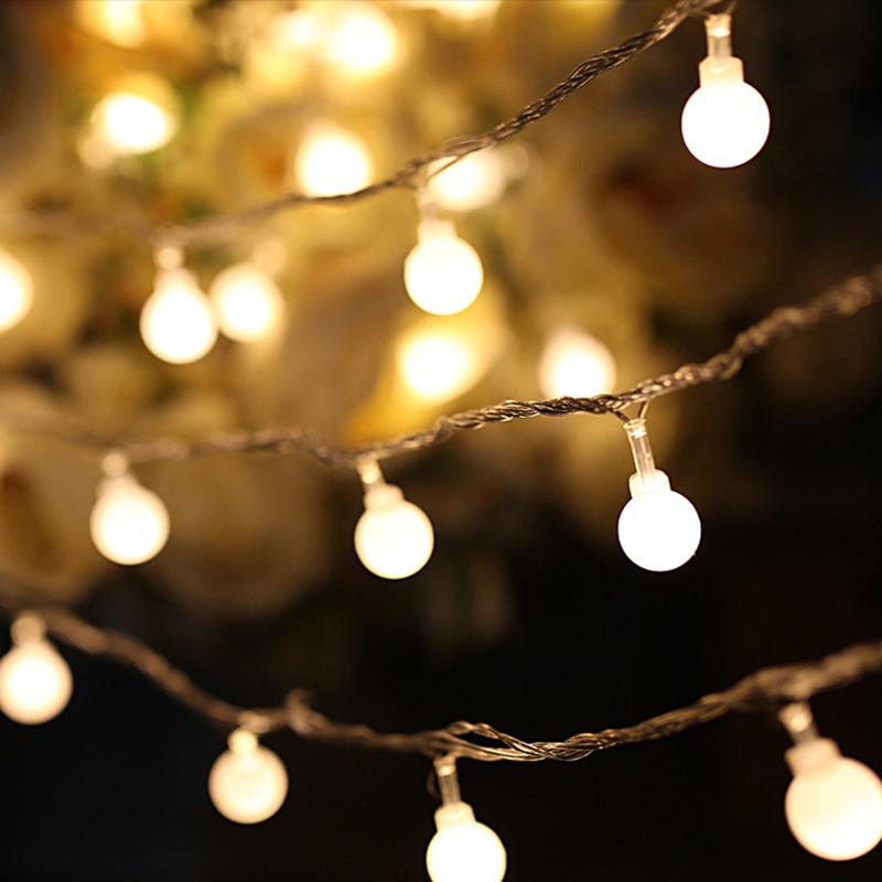 LED String Lights, Warm White Ball Fairy Lights, Waterproof Decorative Starry Lights for Bedroom Patio Parties, Battery Powered