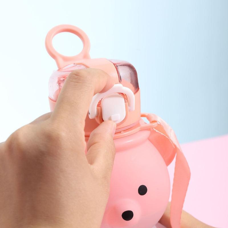 800 мл градиентная бутылка для воды в форме медведя, милая пластиковая спортивная чашка, детская школьная бутылка с соломинкой, чайник для воды, кружка для питья