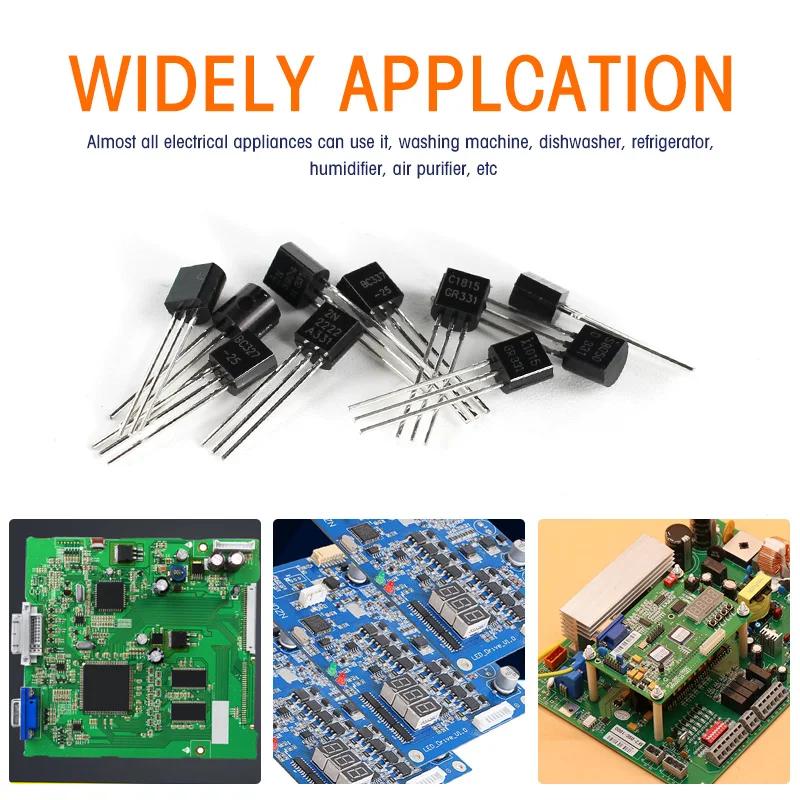 100 шт. 10 номиналов триодных транзисторов TO-92 BC337 BC327 2N2222 2N2907 2N3904 2N3906 S8050 S8550 A1015 C1815 Набор NPN PNP транзисторов