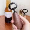 Креативная открывалка для пивных бутылок с деревянной ручкой, открывалка для пивных банок из нержавеющей стали, удобный захват, прочная деревянная открывалка для бутылок, для домашнего использования