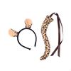 Коричневый леопардовый ободок для волос с ушками и хвостом, головной убор, ролевые игры, костюмы, аксессуары для косплея для карнавалов