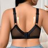 Women's Sexy Front Cross Tie Gathered Underwire Bra Patterned Lace Embroidery Underwear