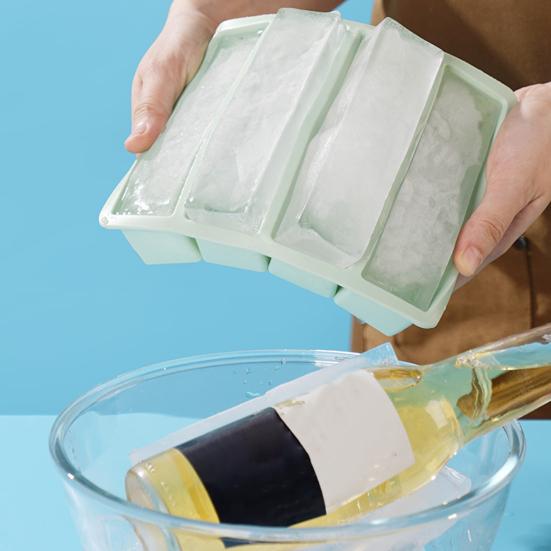 Форма для льда с крышкой Силиконовые формы для льда для морозильной камеры Штабелируемая Большая квадратная форма для льда для коктейлей, сока, кофе 4 ячейки Форма для приготовления кубиков льда