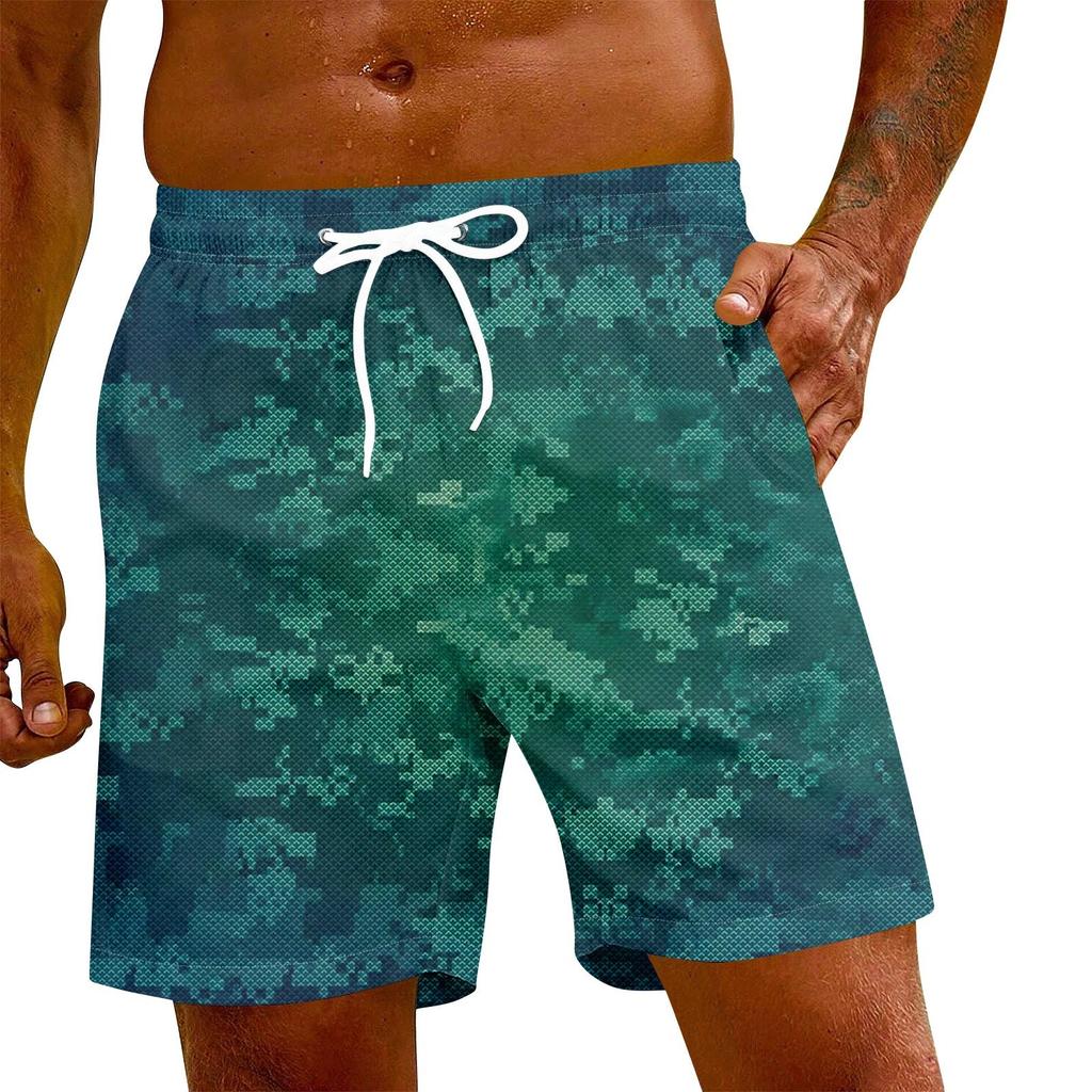 Men's Fashion Printed Elastic Waist Casual Yoga Pants Beach Shorts