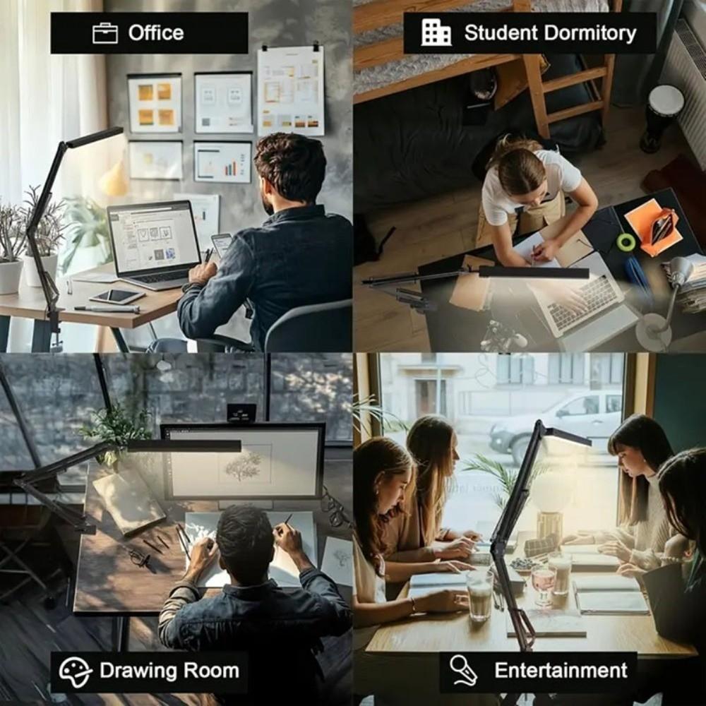 Регулируемая настольная лампа с 10 уровнями яркости, регулируемая на 360° светодиодная лента, для работы за столом