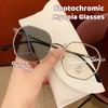 New Anti-blue Photochromic Myopia Finished Glasses Polygon Anti-ultraviolet Near-sight Eyeglasses Ultralight Vintage Glasses