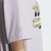 adidas Оригинальная футболка свободного кроя с круглым вырезом и коротким рукавом, спущенными плечами, женские футболки светло-фиолетового цвета IW6298